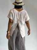 S/S Back Button Top