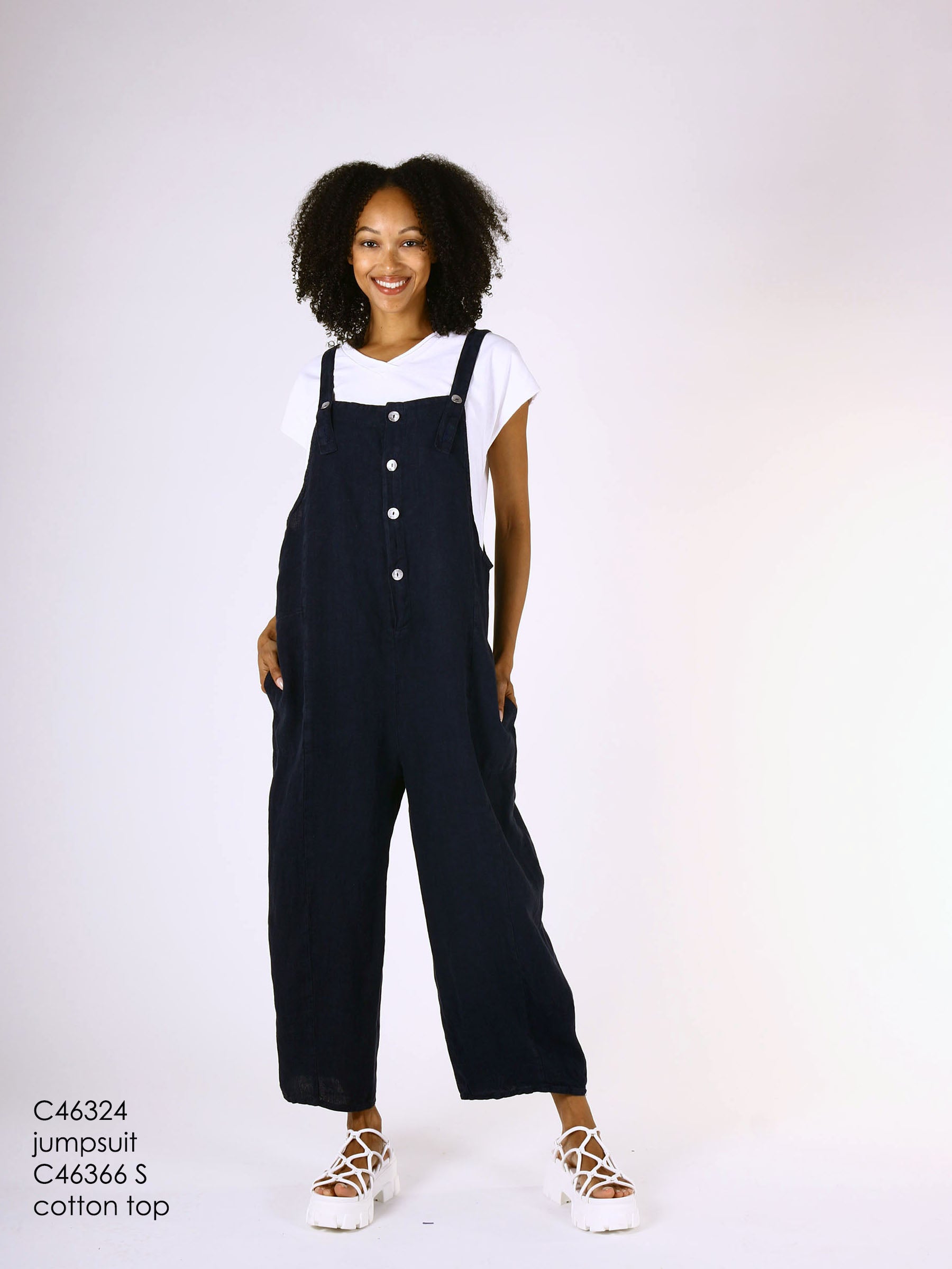 Lantern Jumpsuit W/Button