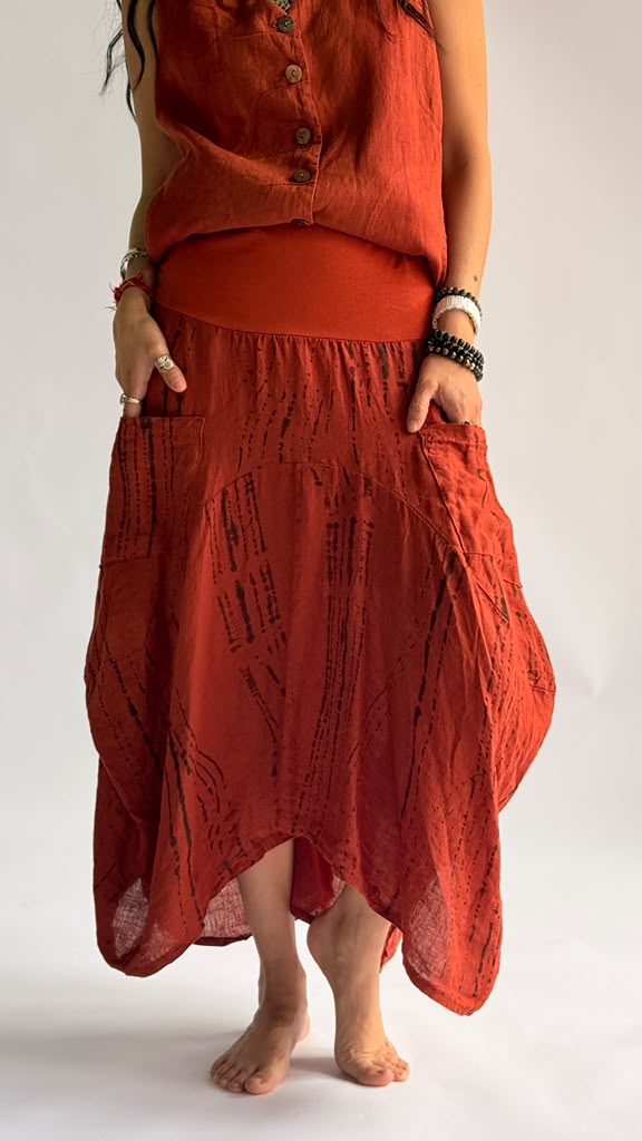 INW1145-Skirt Stripe Print