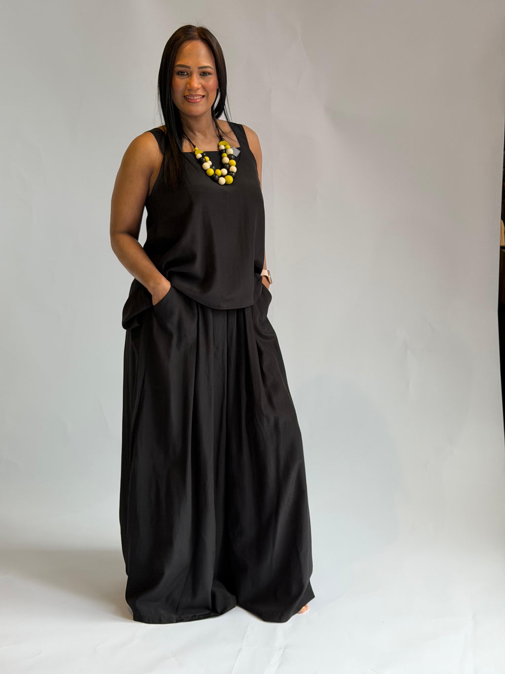 Long Elastic Waist Pants