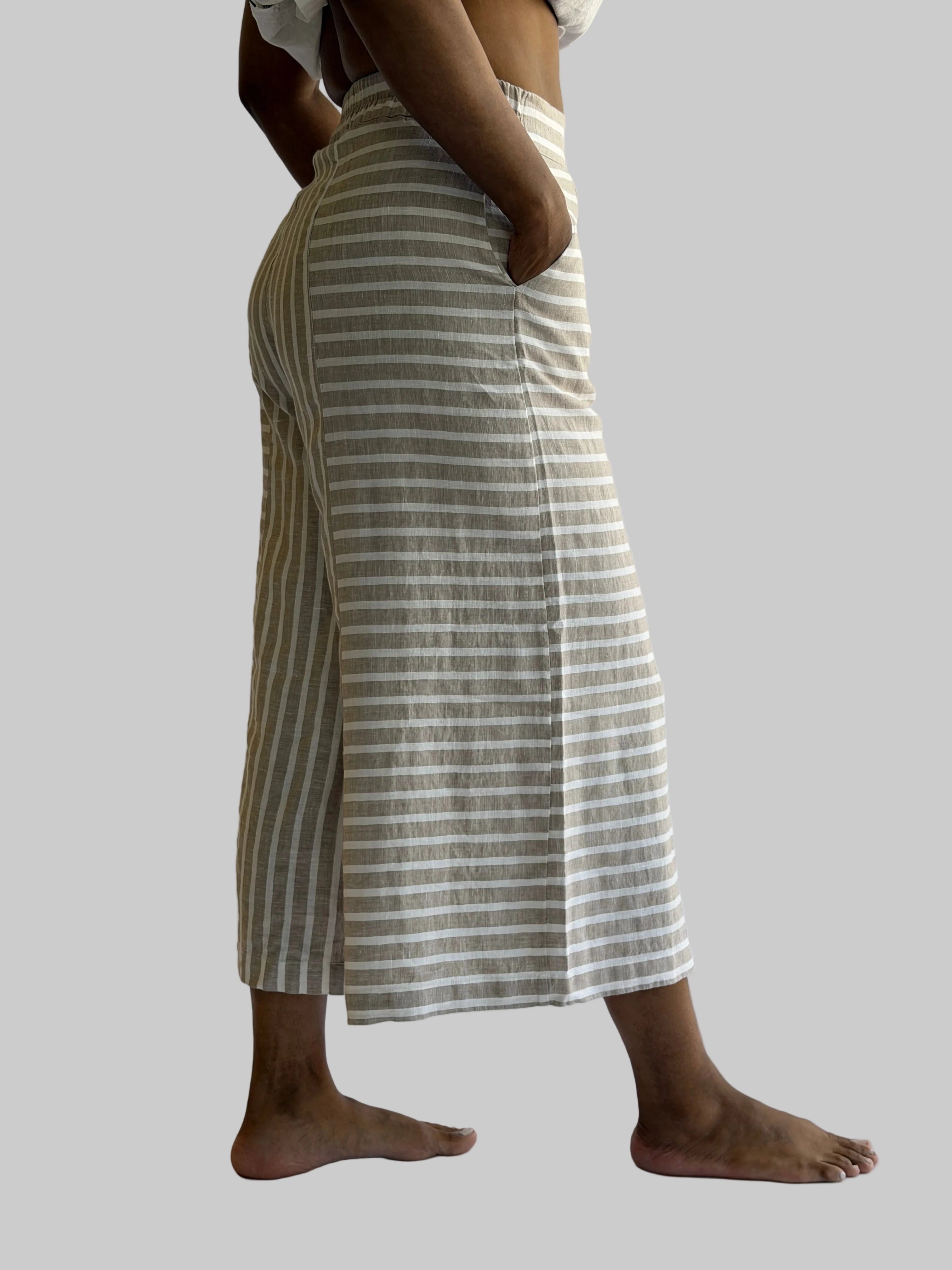 Stripe Pant w/ button