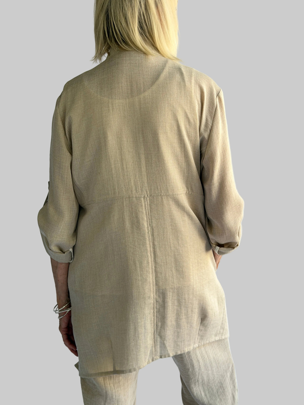 Hidden Button Long Jacket Fridaze