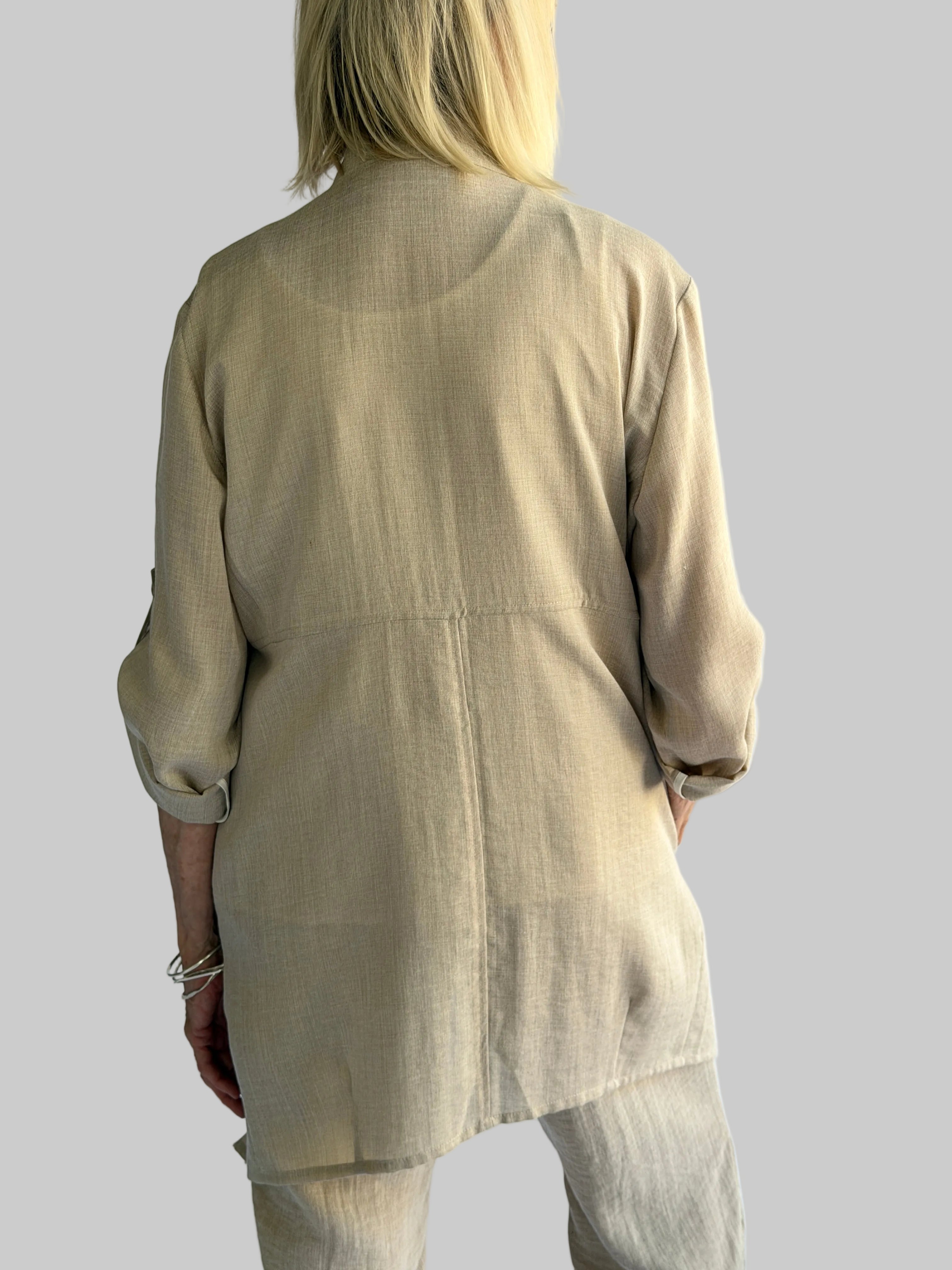 Hidden Button Long Jacket Fridaze