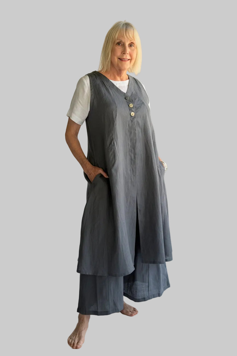 Long Vest W/Inseam Pkt