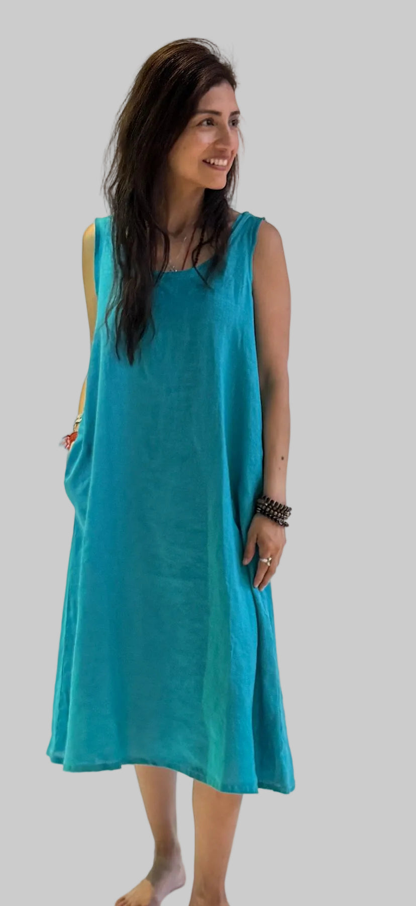 Aline Tank Dress - Combo Linen