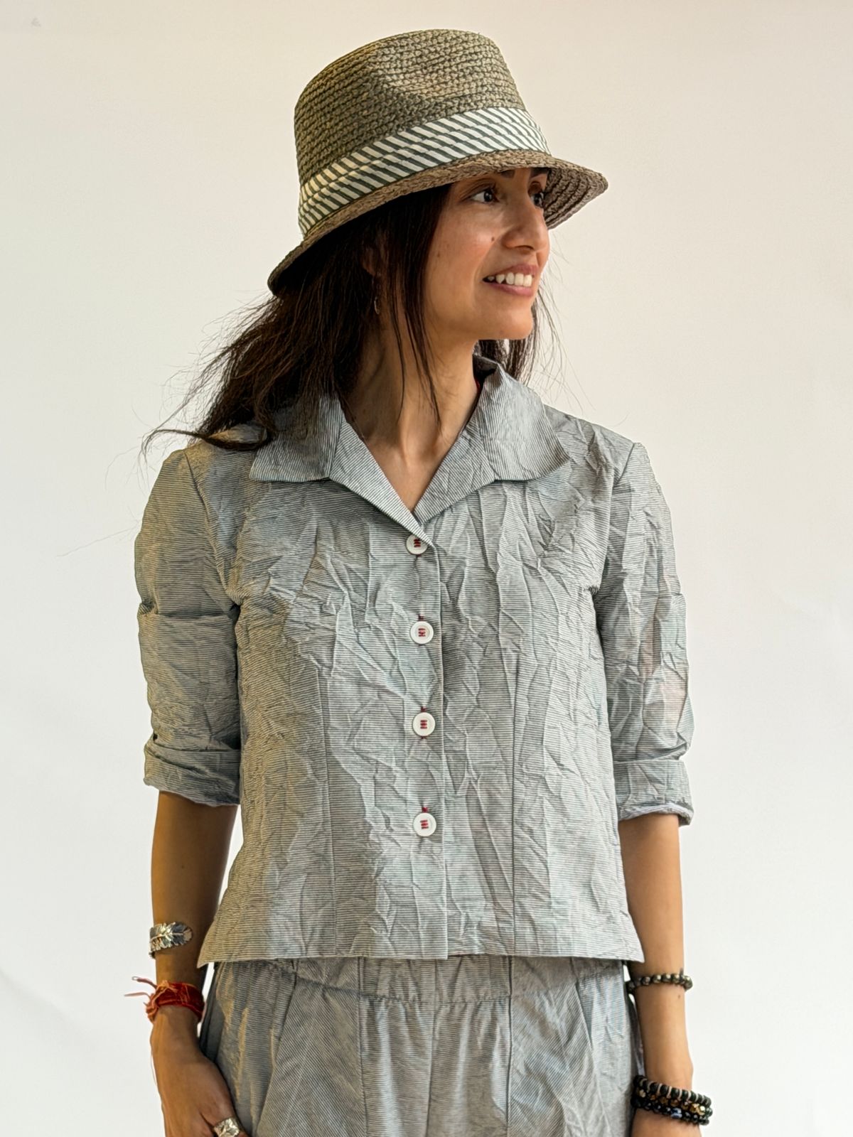 Gumbo Blouse - Crush Pinstripe