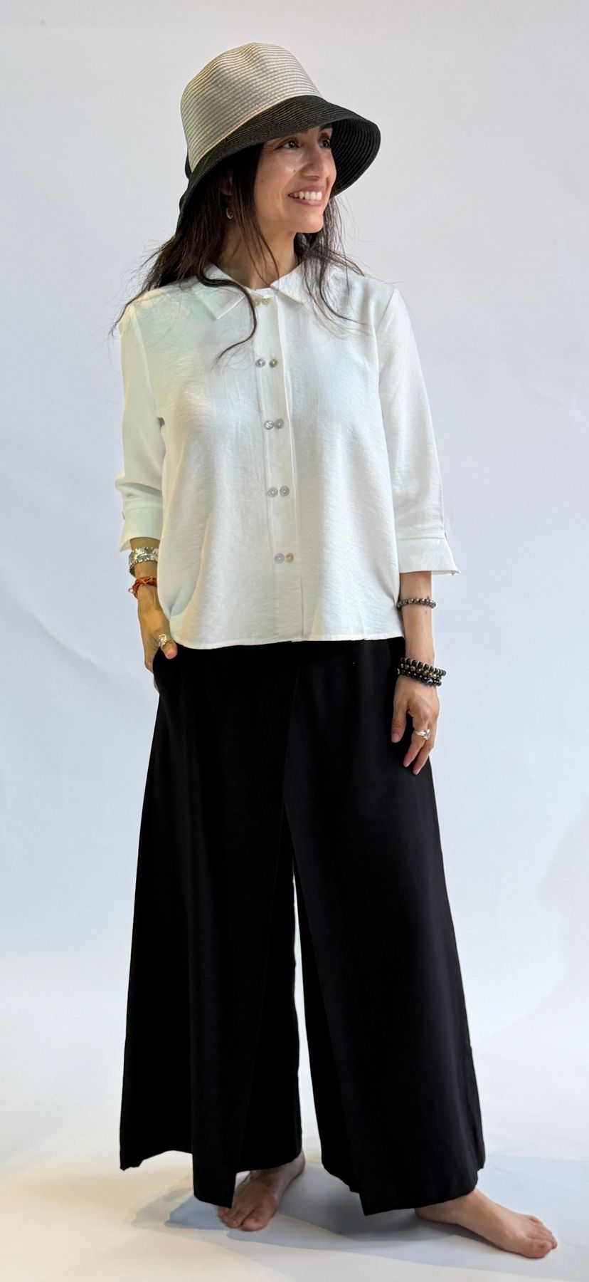Twinbutton Top Solid