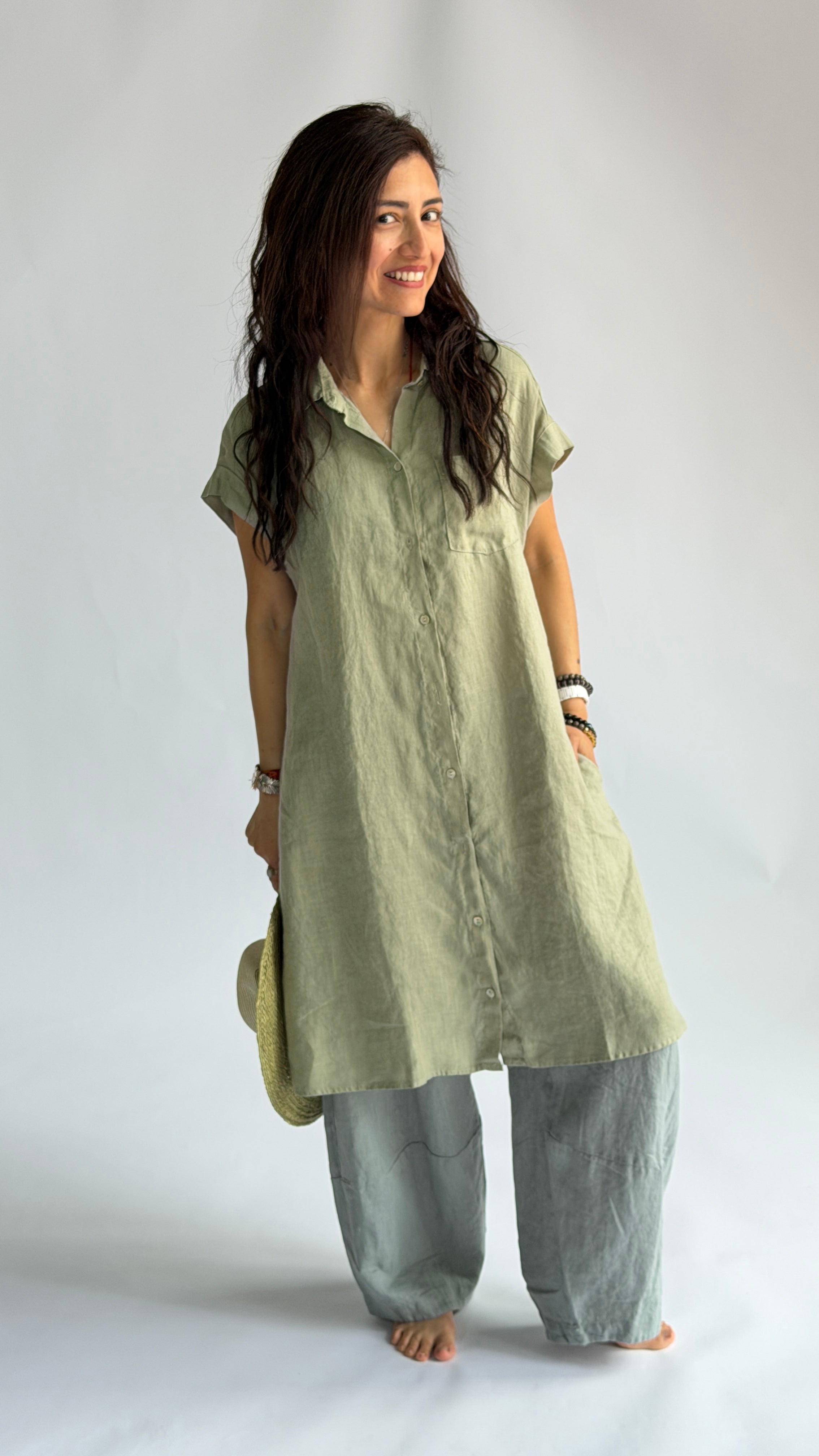 Shirt Dress Hanky Linen