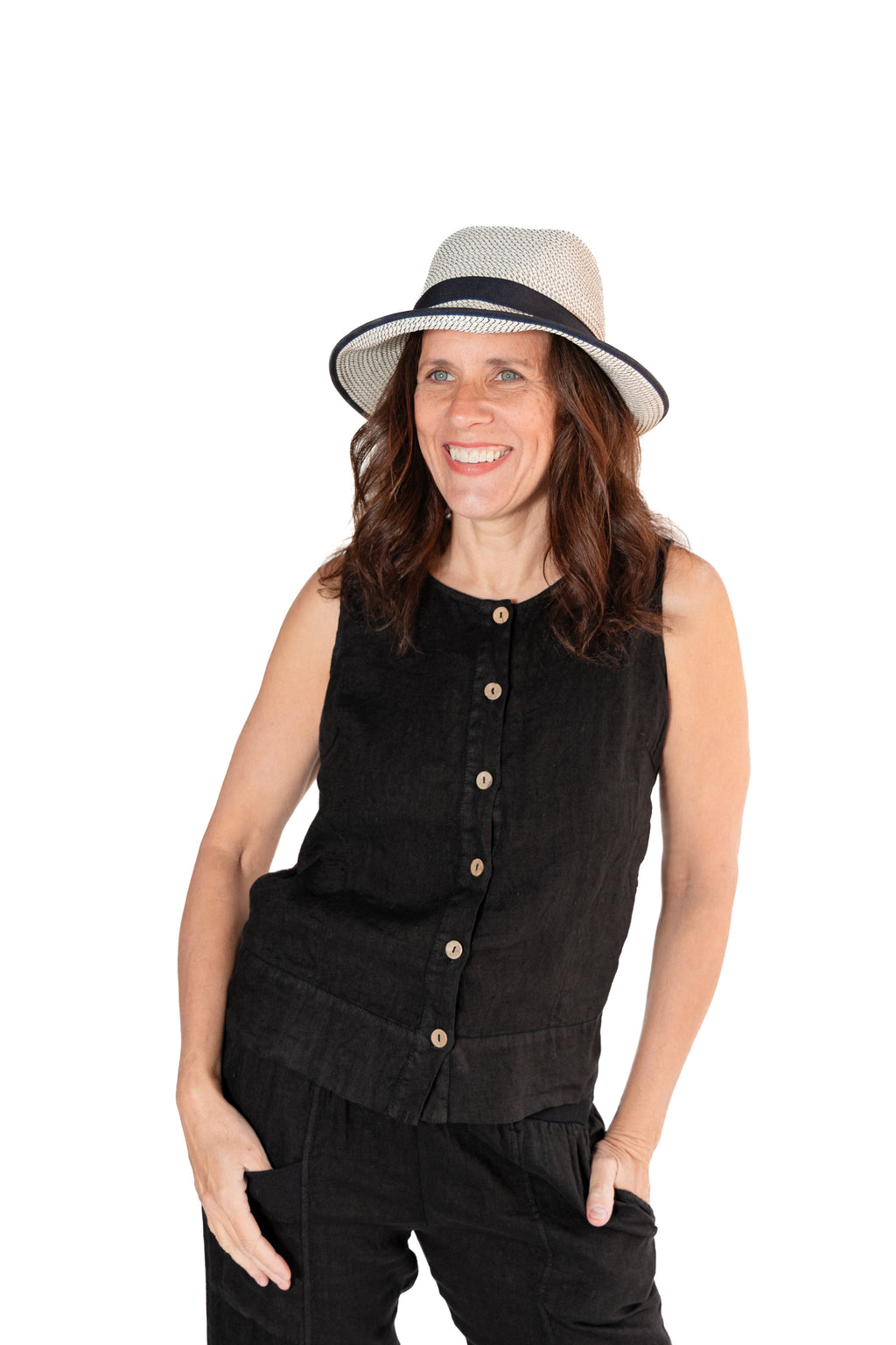 INW7578 Button Front Top