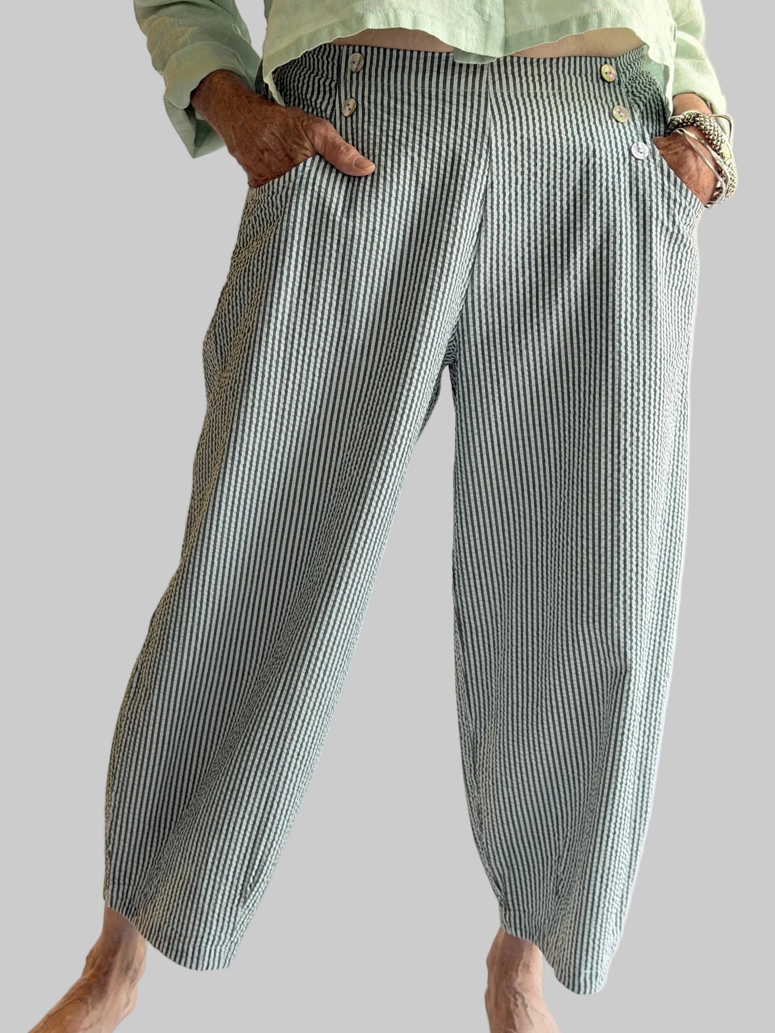 Striped Seesucker Genie Pant