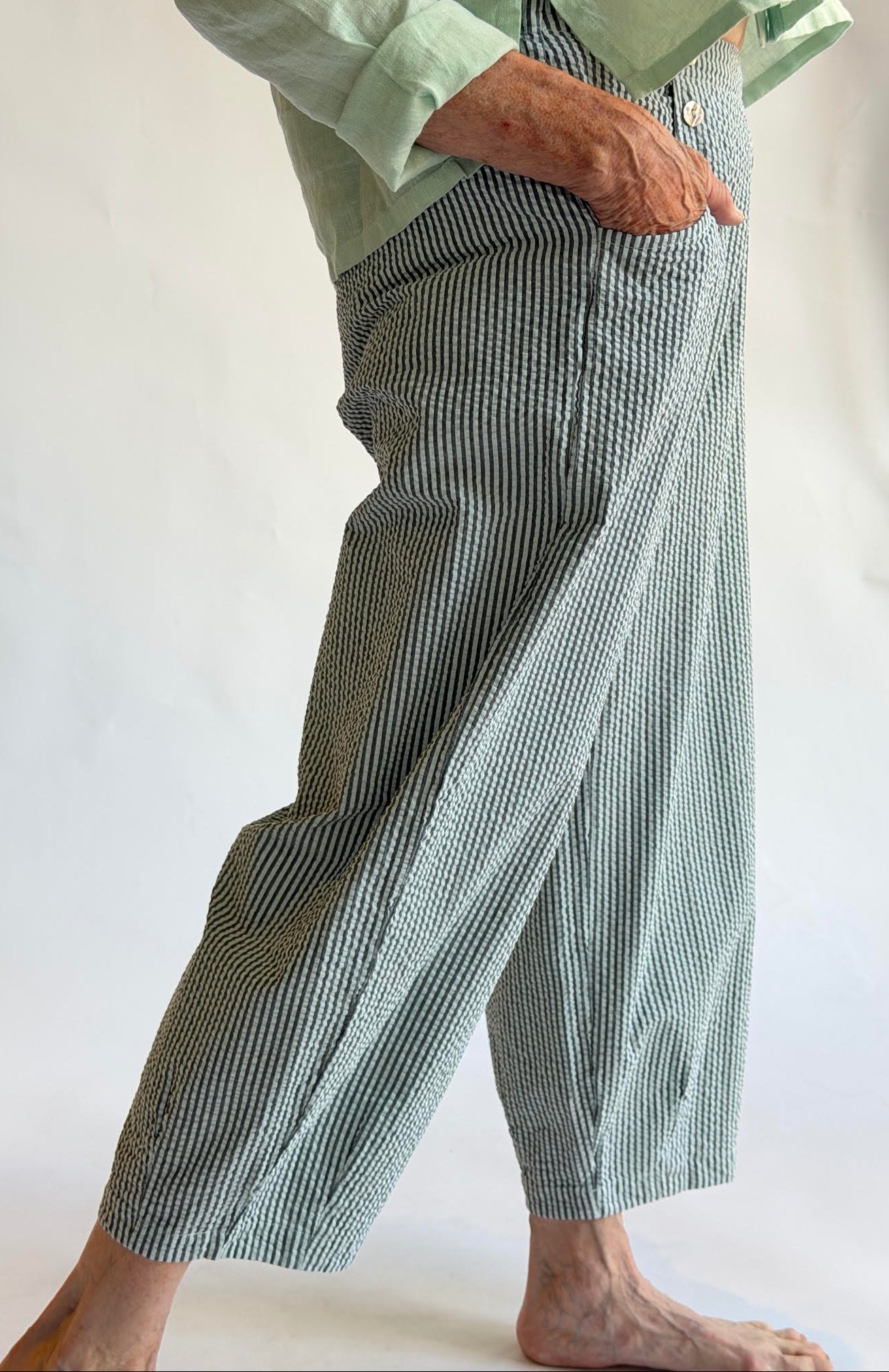 Striped Seesucker Genie Pant